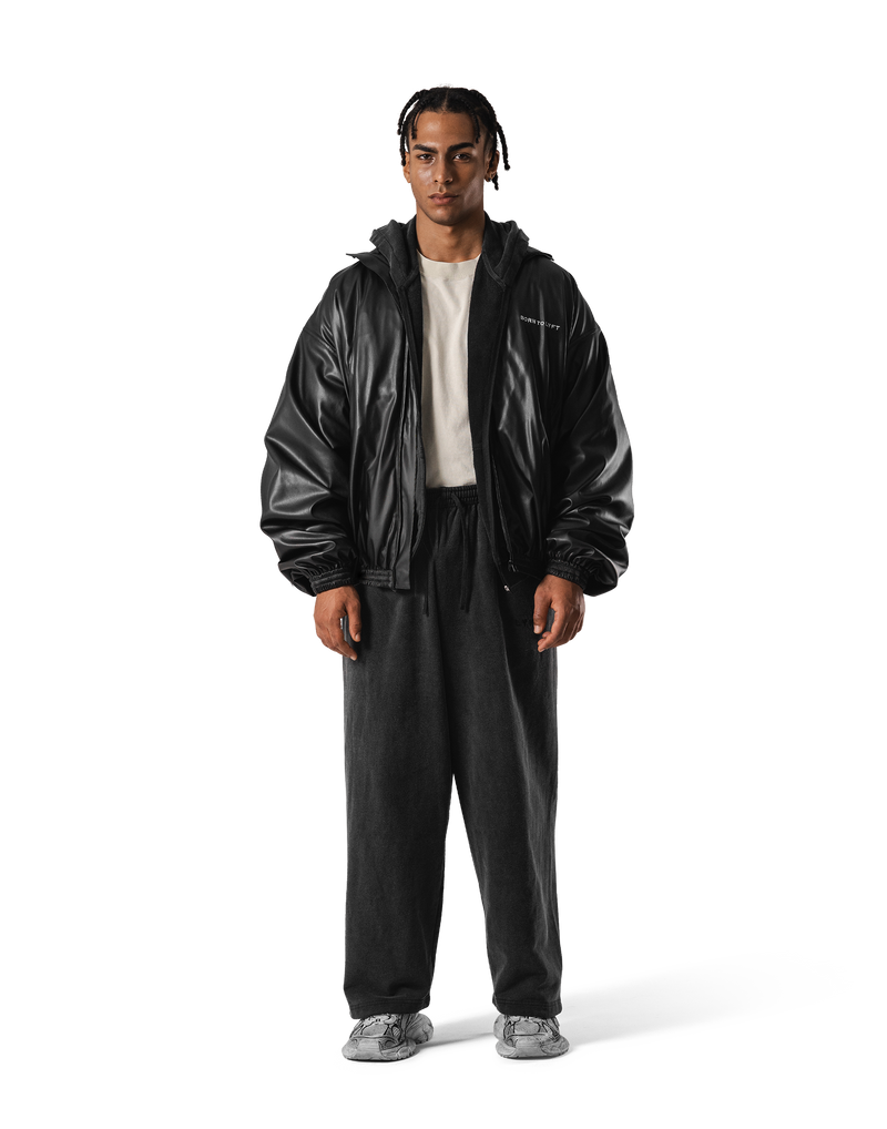 Synthetic Leather Oversize Jacket - Black – LÝFT