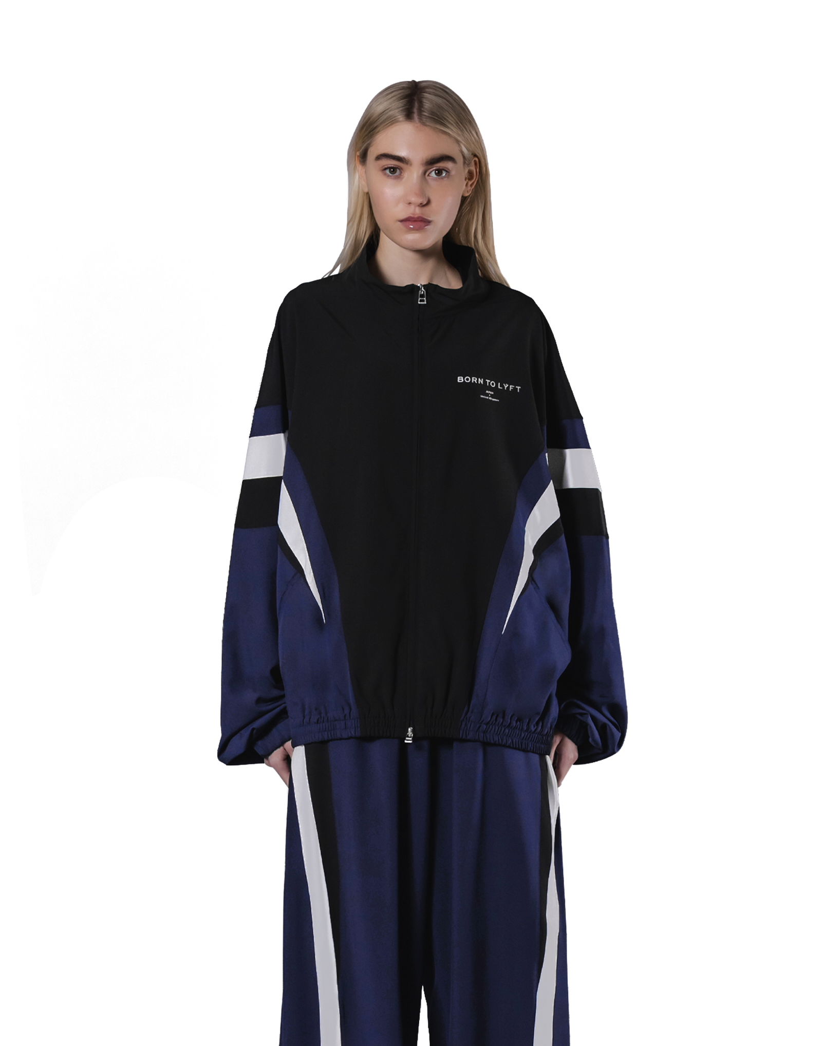 2Line Oversize Track Jacket V.2 - Navy – LÝFT 2Line Oversize Track Jacket V.2 - Navy – LÝFT