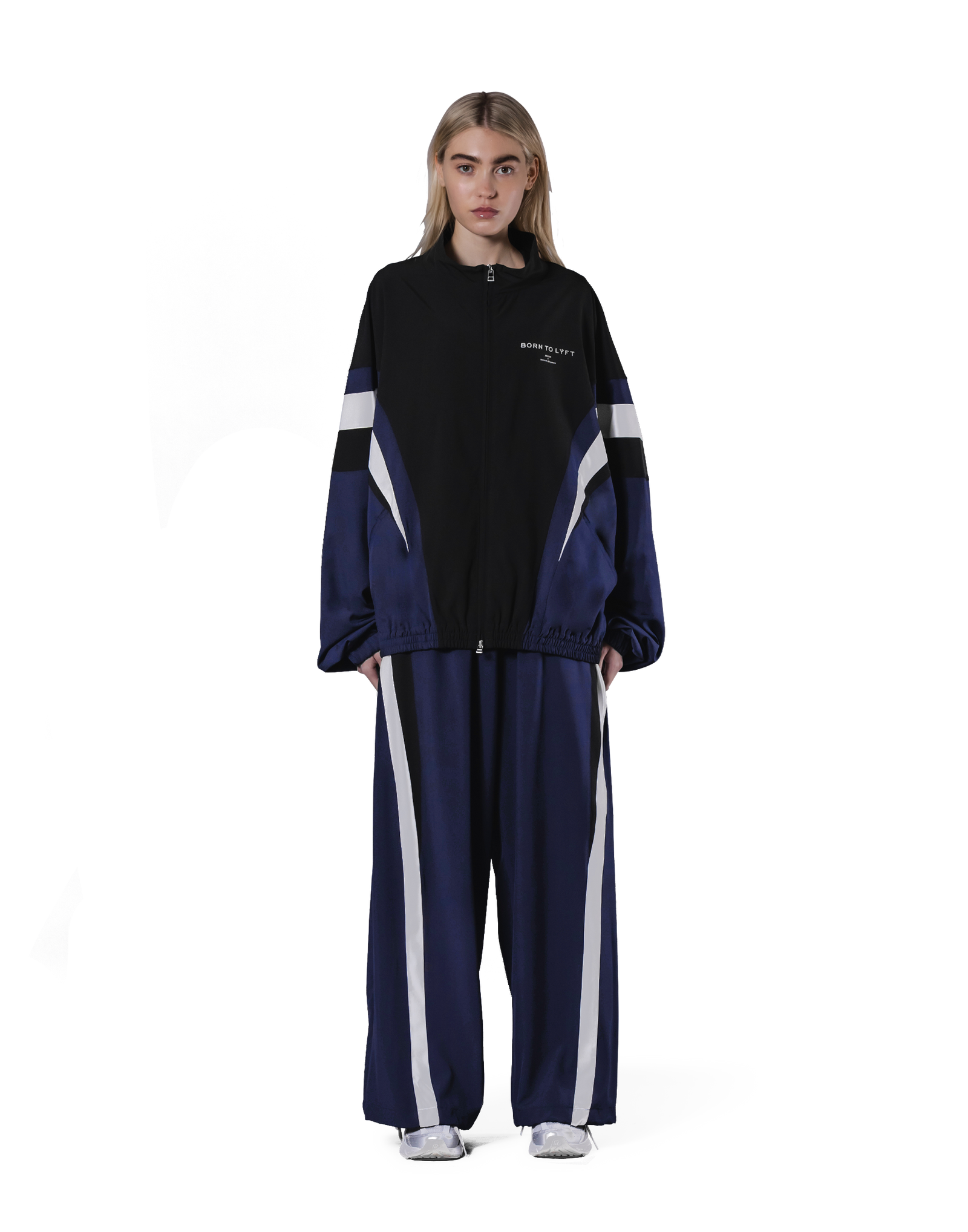 2Line Oversize Track Jacket V.2 - Navy – LÝFT 2Line Oversize Track Jacket V.2 - Navy – LÝFT