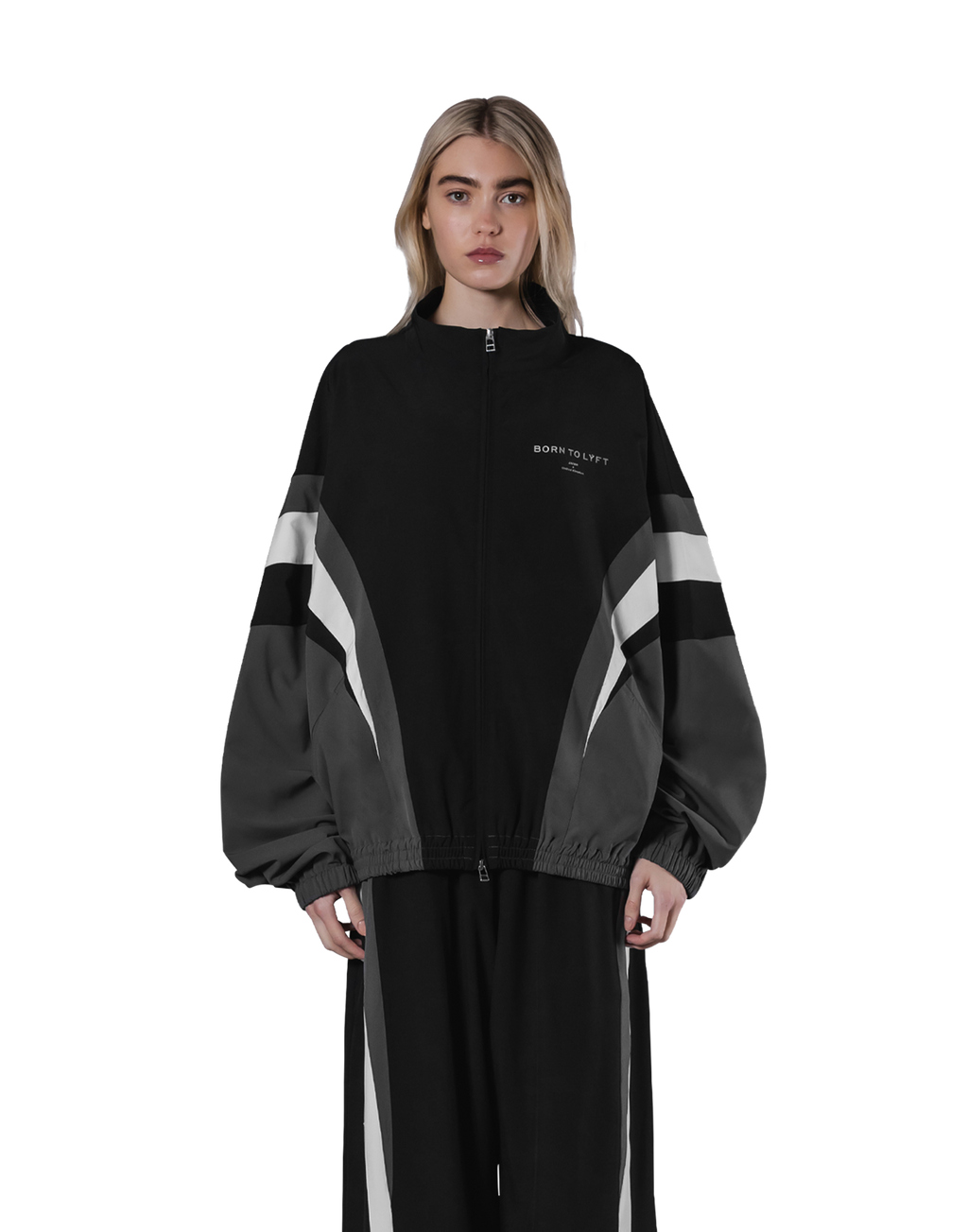 2Line Oversize Track Jacket V.2 - Black – LÝFT 2Line Oversize Track Jacket V.2 - Black – LÝFT