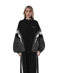 2Line Oversize Track Jacket V.2 - Black – LÝFT 2Line Oversize Track Jacket V.2 - Black – LÝFT
