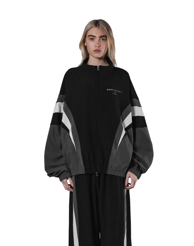 2Line Oversize Track Jacket V.2 - Black – LÝFT 2Line Oversize Track Jacket V.2 - Black – LÝFT