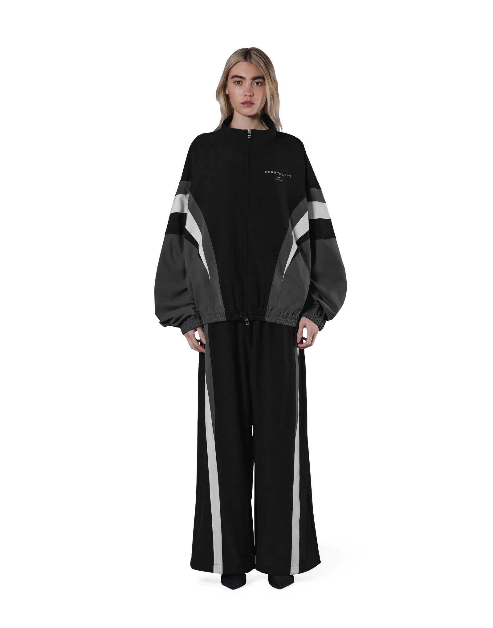 2Line Oversize Track Jacket V.2 - Black – LÝFT 2Line Oversize Track Jacket V.2 - Black – LÝFT