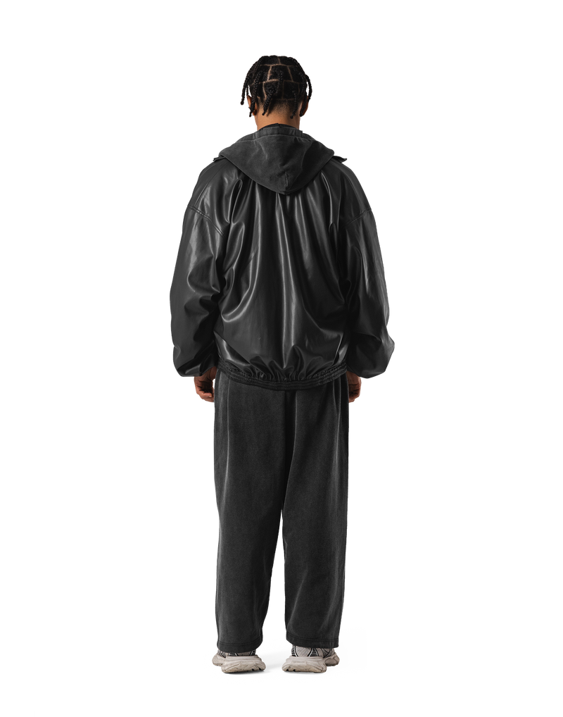 Synthetic Leather Oversize Jacket - Black – LÝFT
