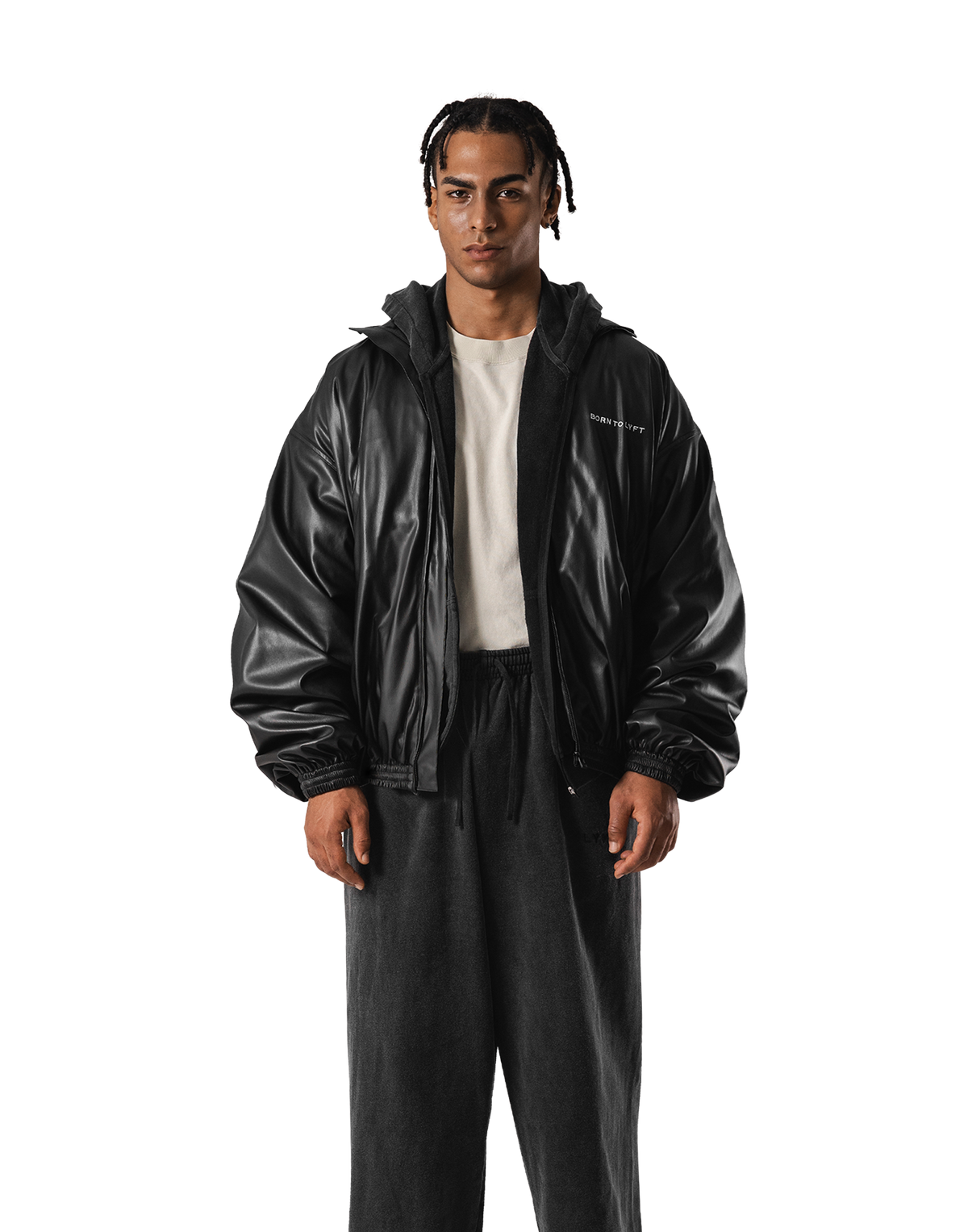 LÝFT リフト V-form ジャケット Mサイズ ダークグレー Synthetic Leather Oversize Jacket - Black – LÝFT