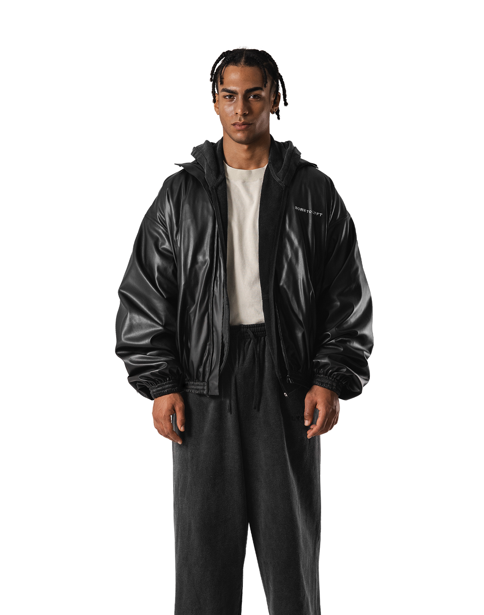 Synthetic Leather Oversize Jacket - Black – LÝFT Synthetic Leather Oversize Jacket - Black – LÝFT