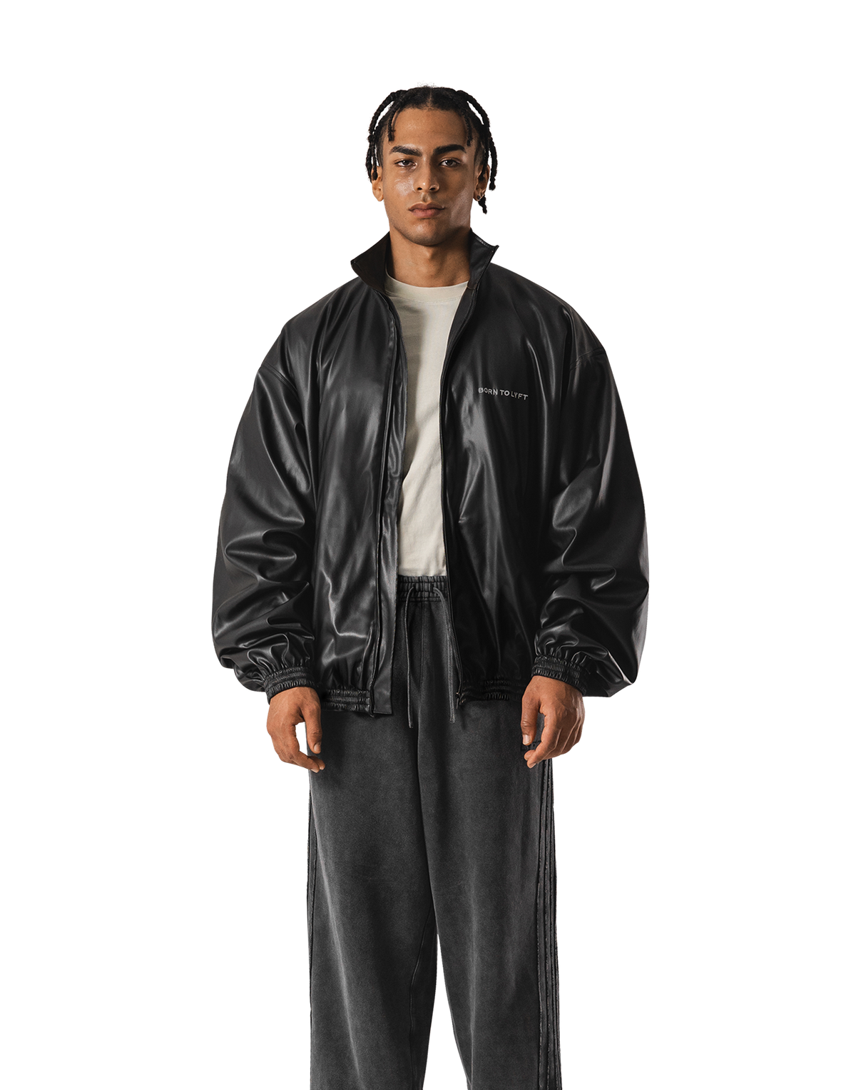 Synthetic Leather Oversize Jacket - Black – LÝFT