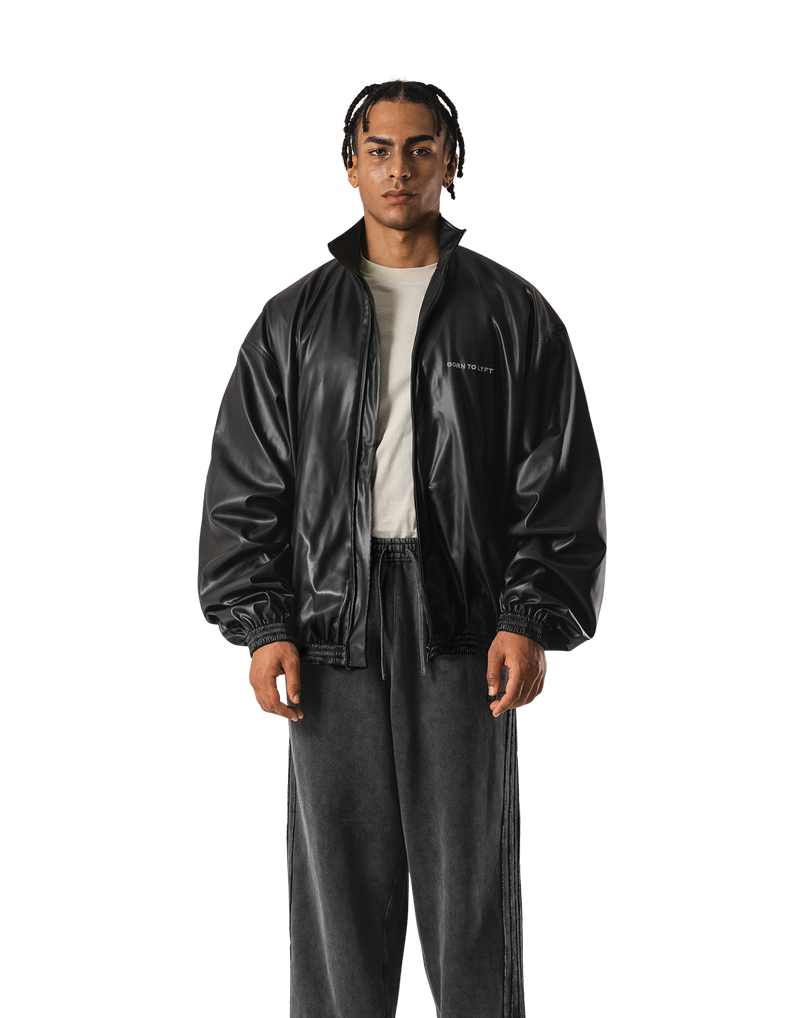 Synthetic Leather Oversize Jacket - Black – LÝFT Synthetic Leather Oversize Jacket - Black – LÝFT