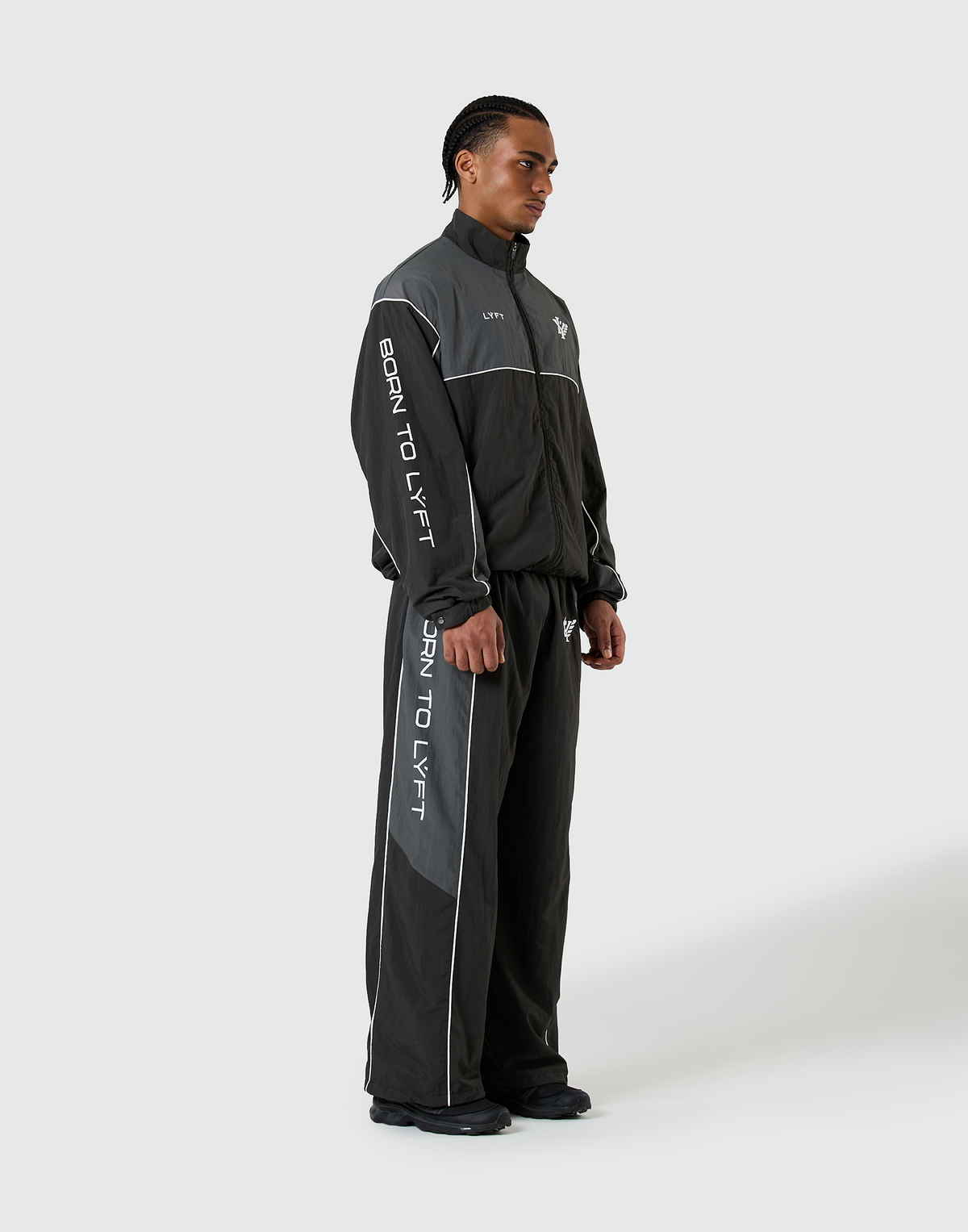BORN TO LÝFT Racing Nylon Jacket - Grey
