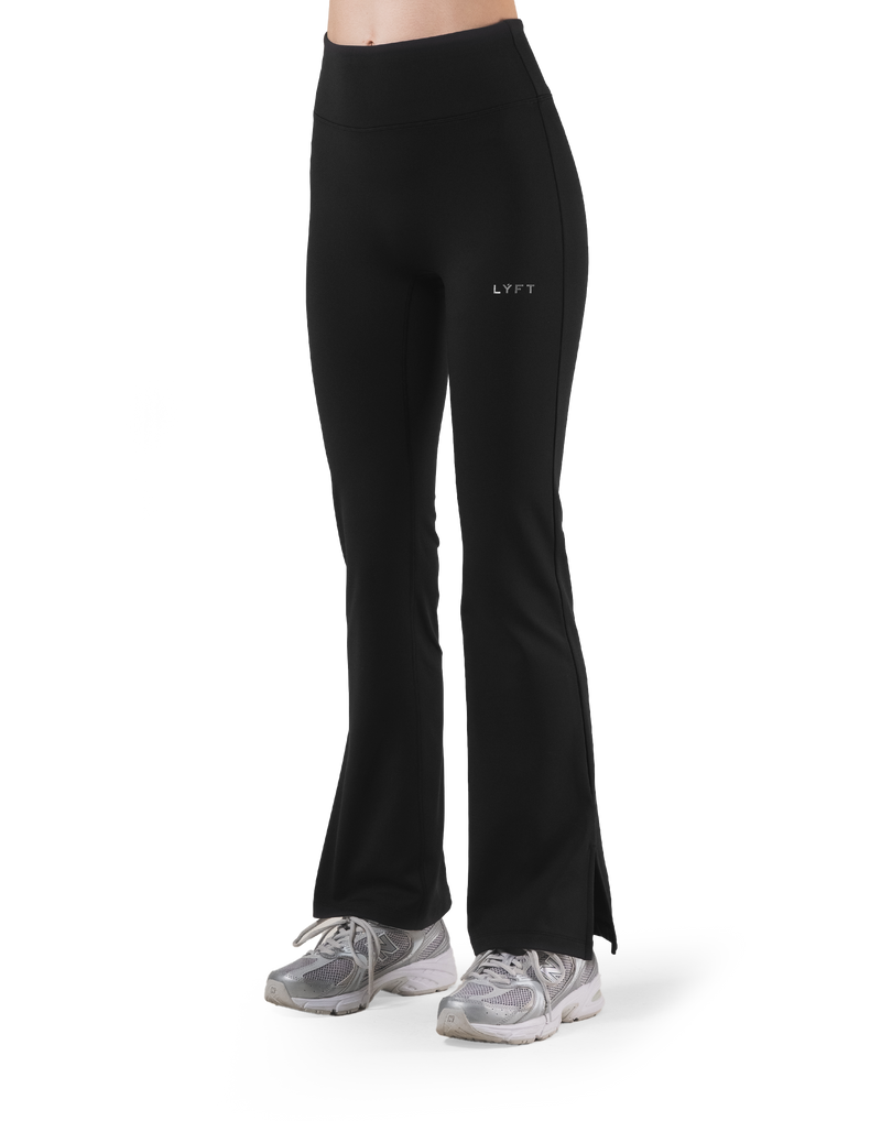 LYCRA® Brushed Inside Flare Leggings - Black
