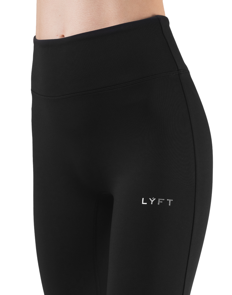 LYCRA® Brushed Inside Flare Leggings - Black