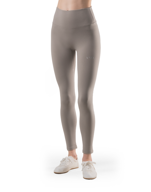 LYCRA® Brushed Inside Standard Leggings - Beige