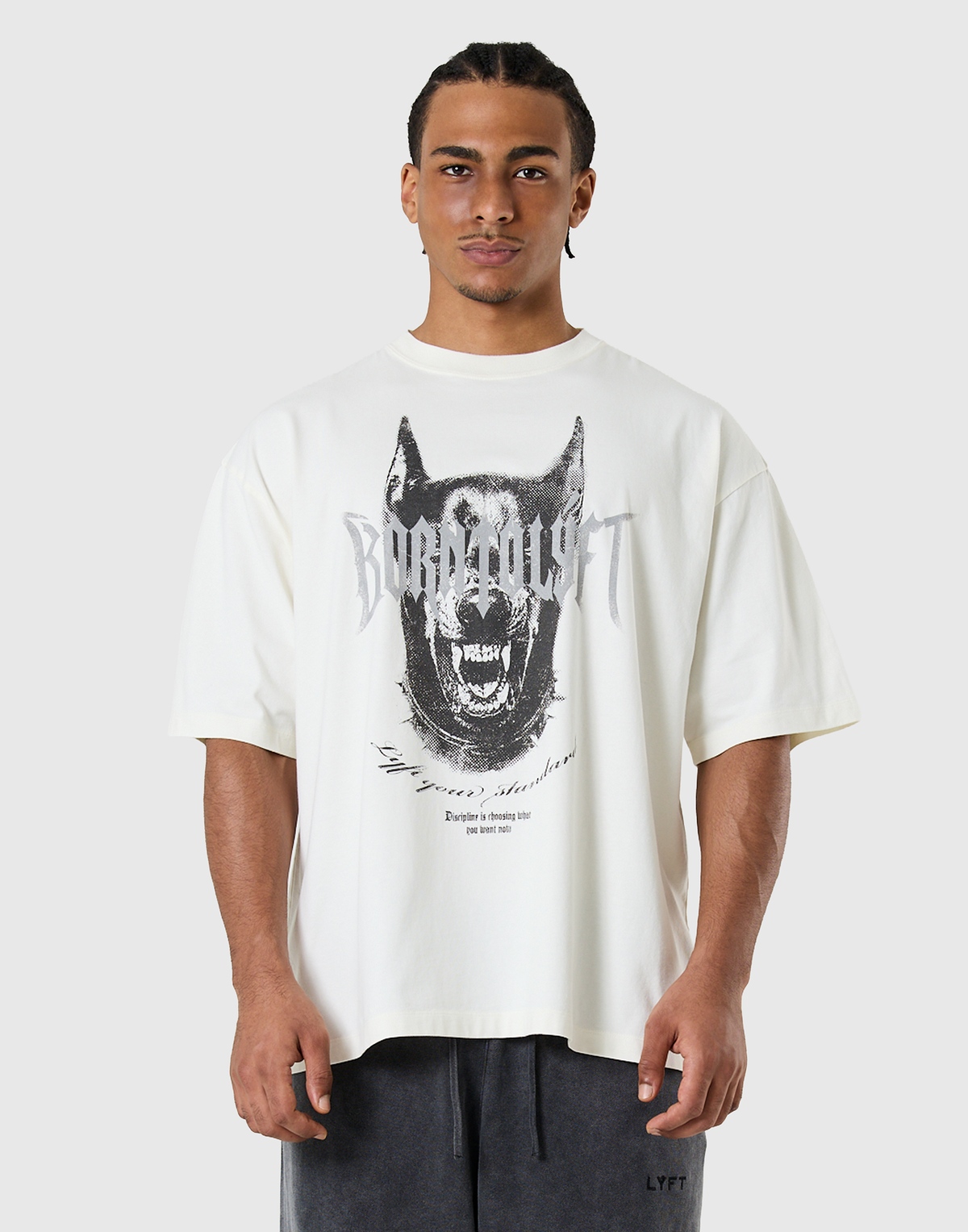 Doberman Metal Logo Vintage Big T-Shirt - Ivory