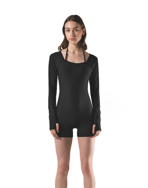 Square Neck Jumpsuit - Black