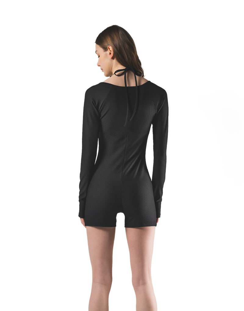 Square Neck Jumpsuit - Black