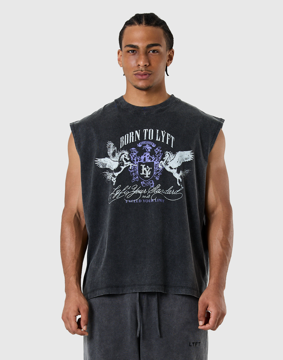 Pegasus Emblem Graphic Vintage Tanktop - Black