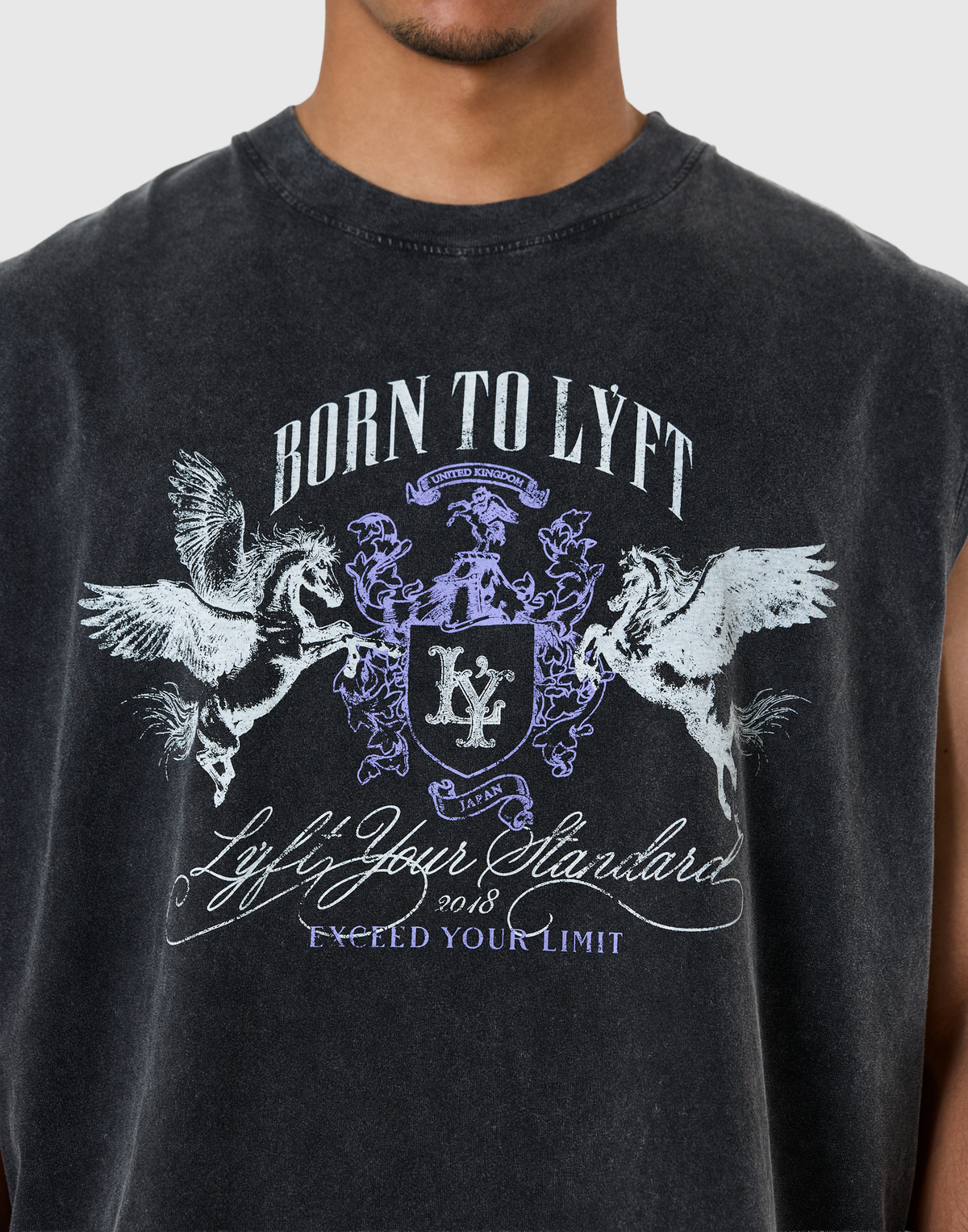 Pegasus Emblem Graphic Vintage Tanktop - Black