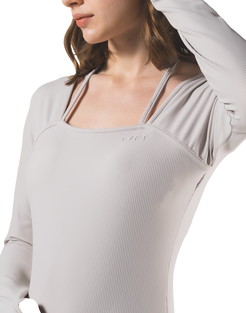 Square Neck Jumpsuit - Beige