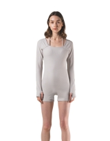 Square Neck Jumpsuit - Beige