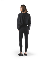 Loose Crop Long Sleeve Shirt - Black