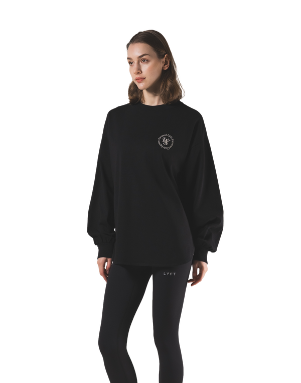 Back Graphic Long Sleeve T-Shirt - Black