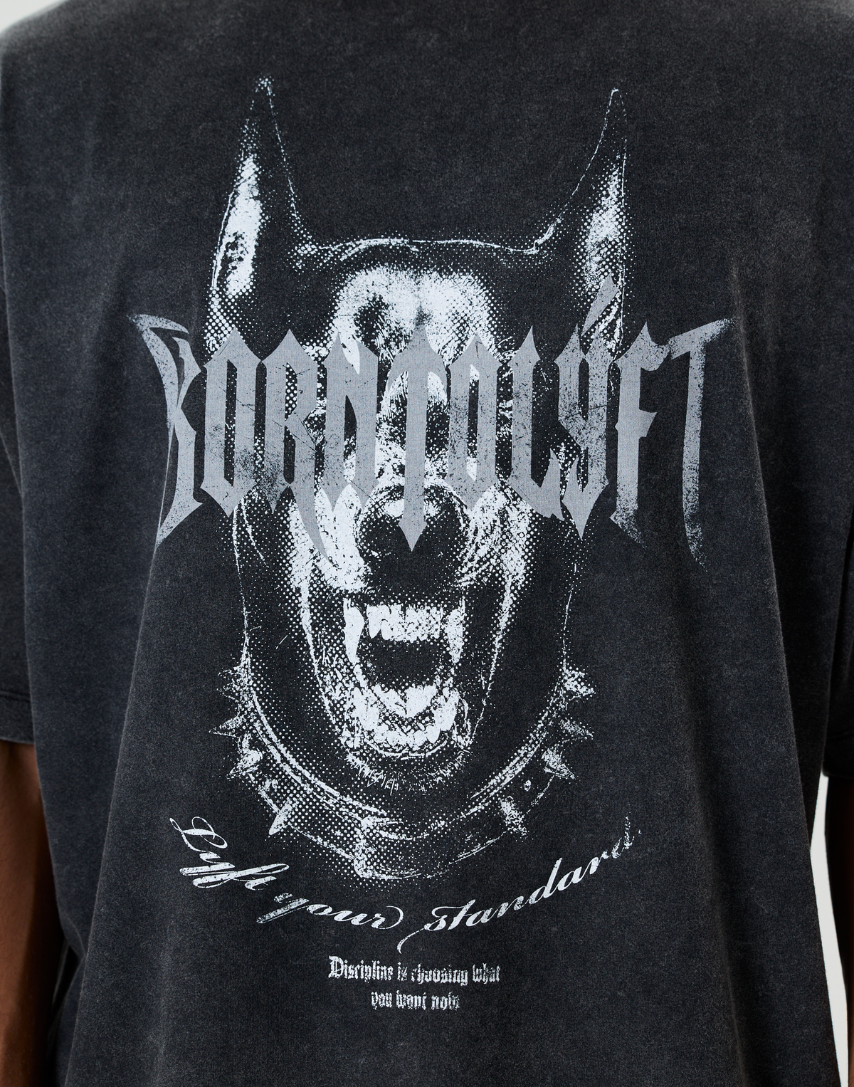 Doberman Metal Logo Vintage Big T-Shirt - Black