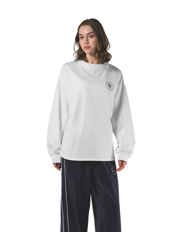 Back Graphic Long Sleeve T-Shirt - White