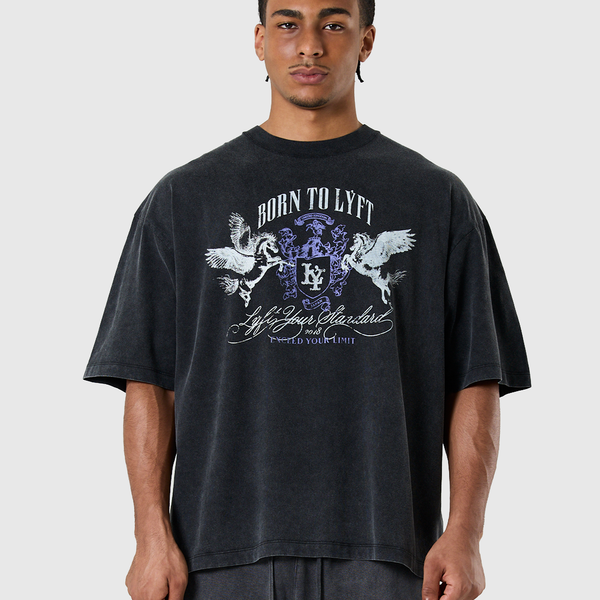 Pegasus Emblem Graphic Vintage Big T-Shirt - Black – LÝFT