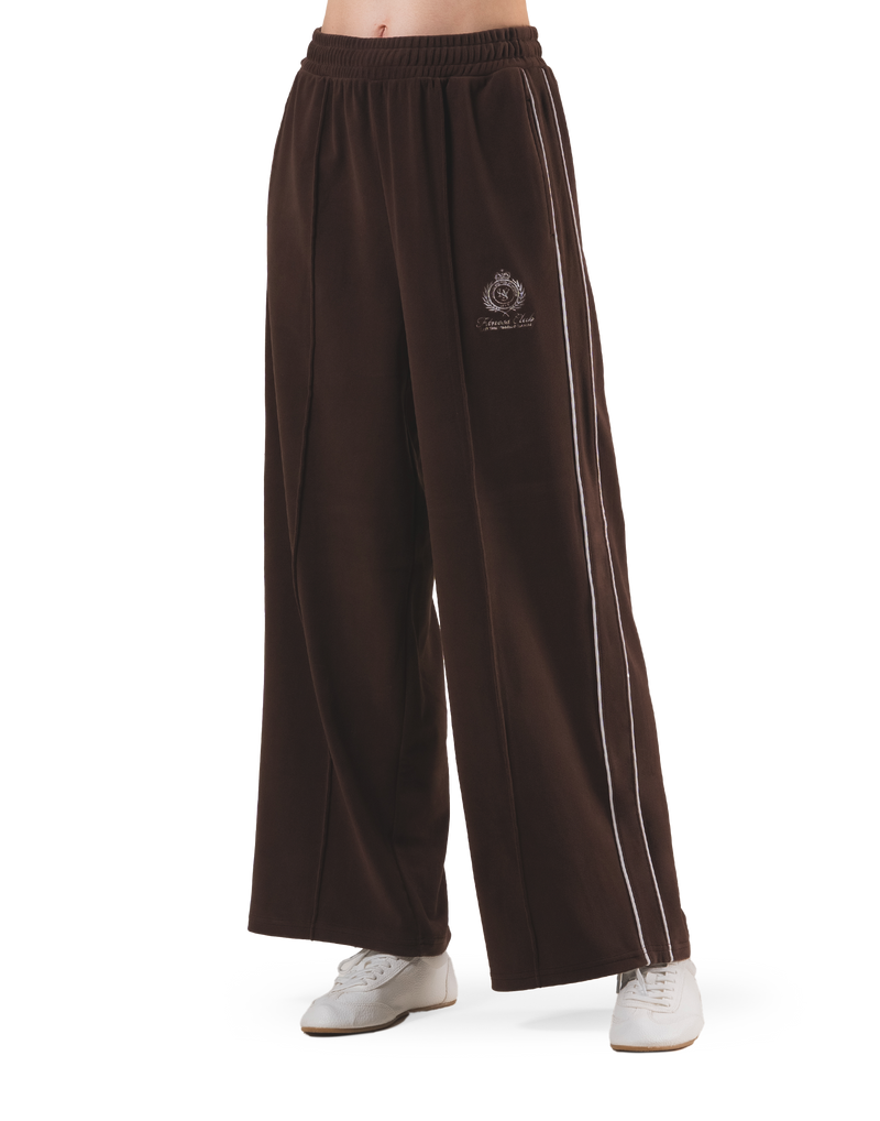 Velour Track Pants - Brown