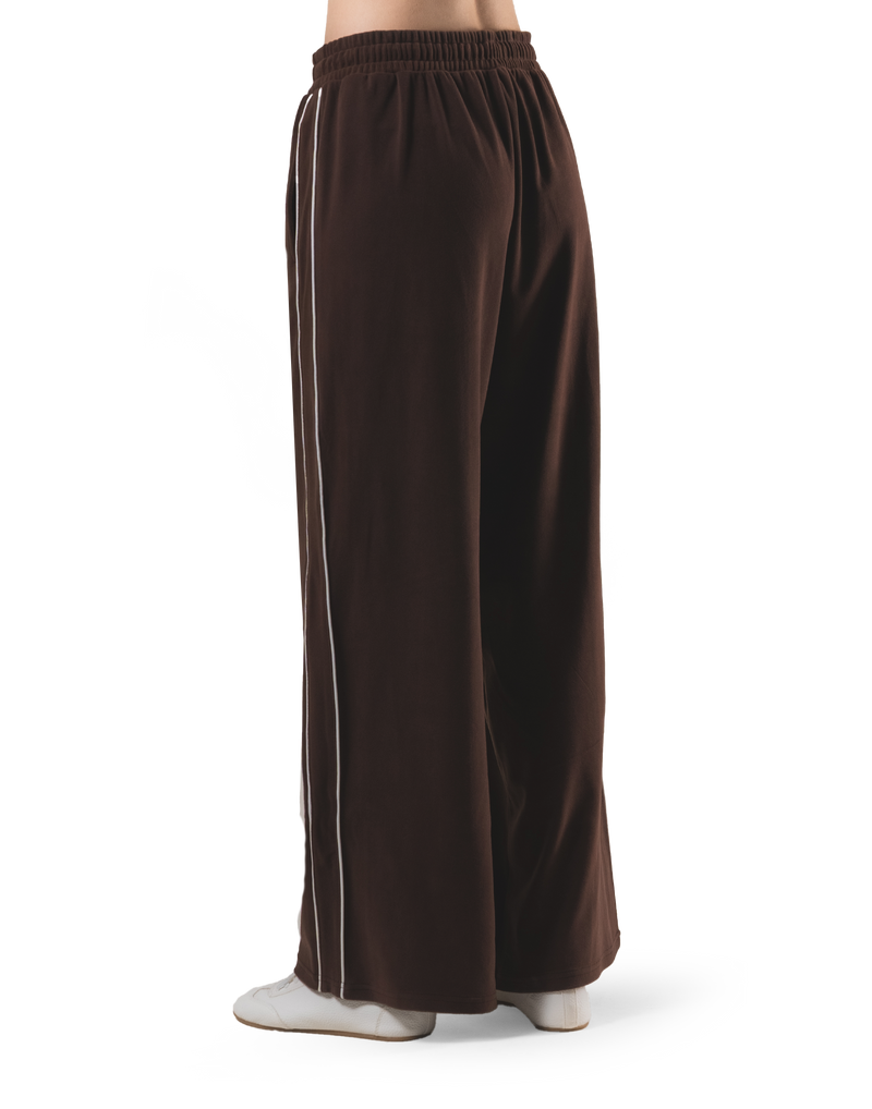 Velour Track Pants - Brown