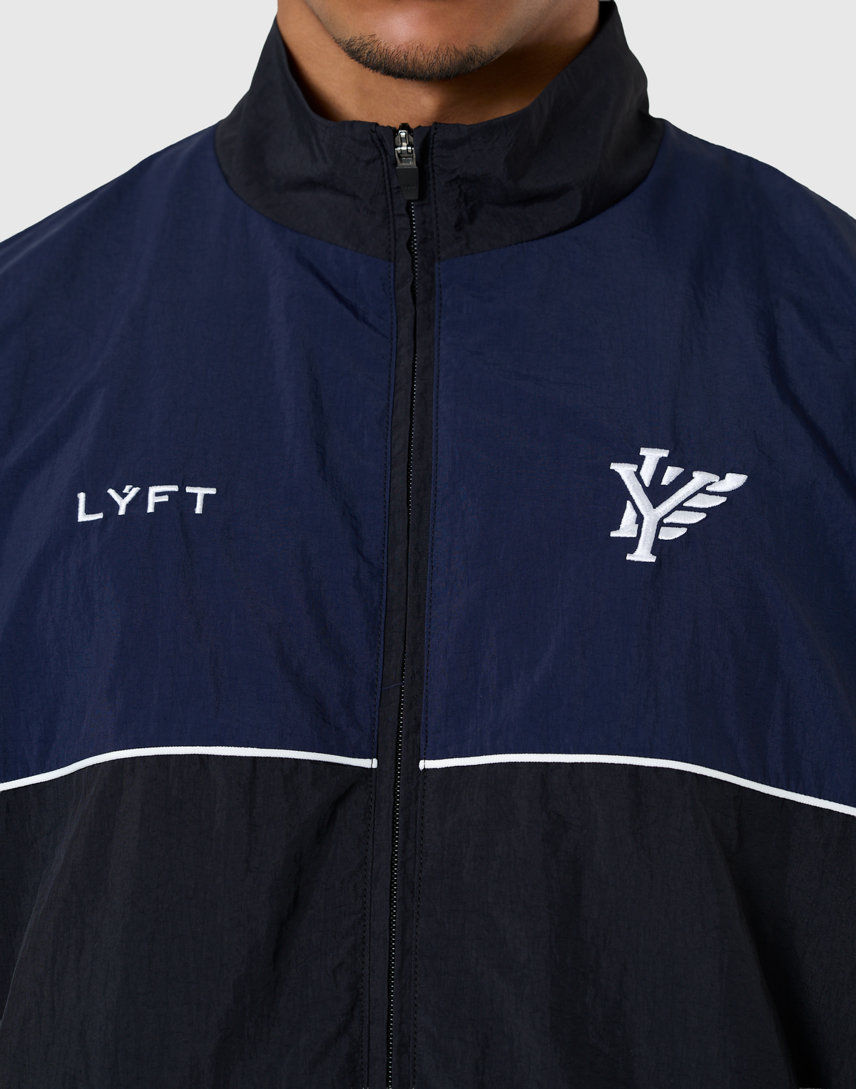 BORN TO LÝFT Racing Nylon Jacket - Navy