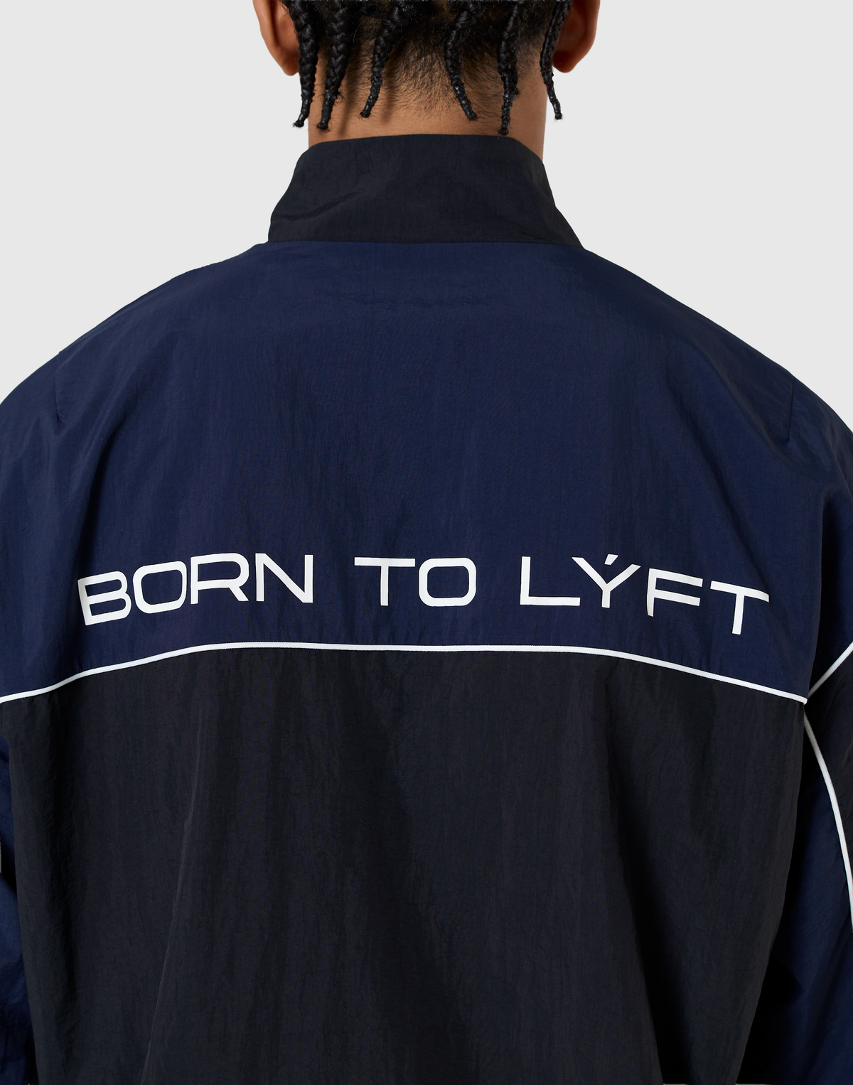 BORN TO LÝFT Racing Nylon Jacket - Navy