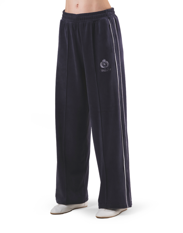 Velour Track Pants - Navy