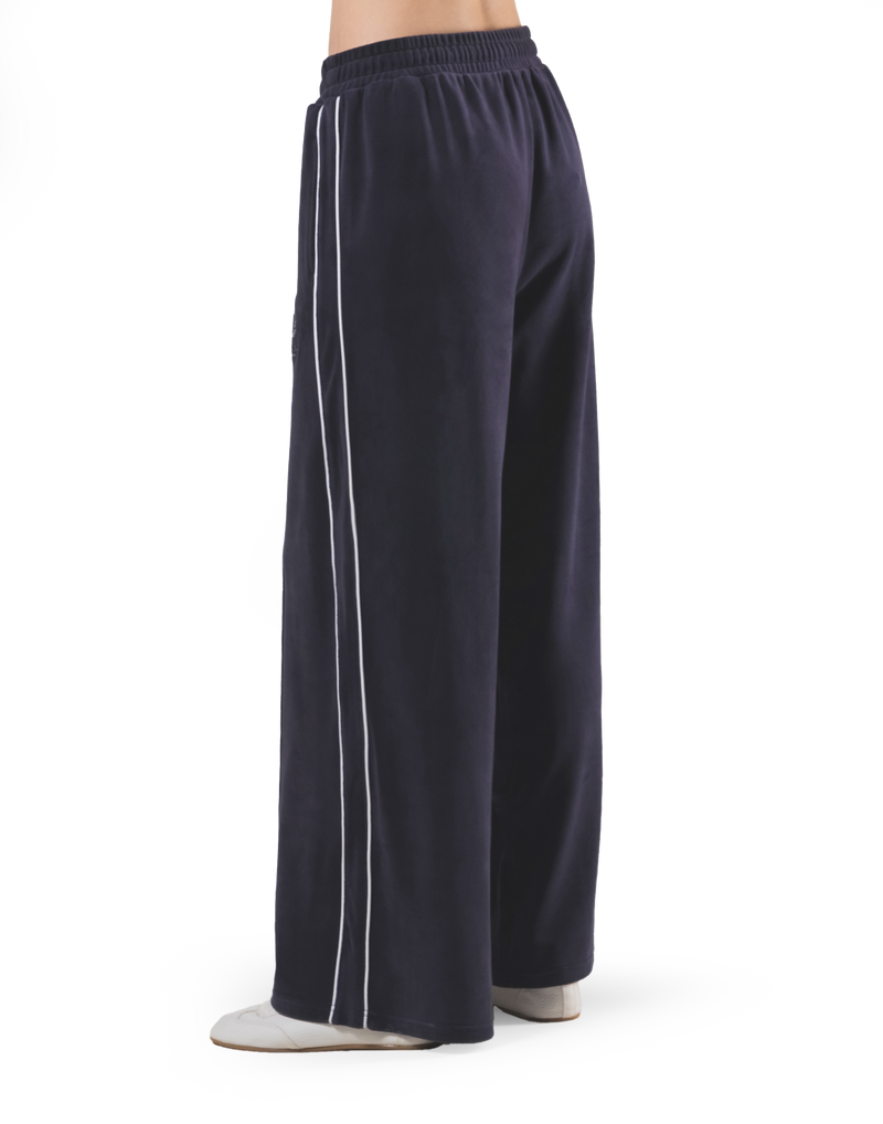 Velour Track Pants - Navy