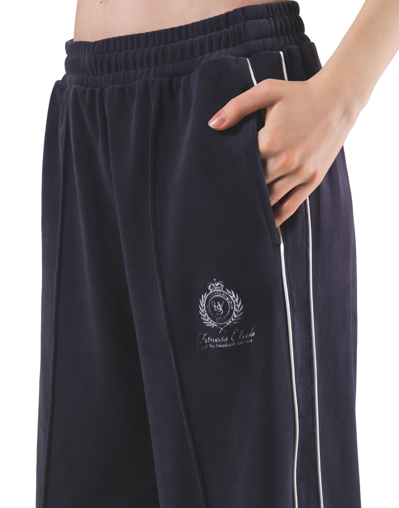 Velour Track Pants - Navy