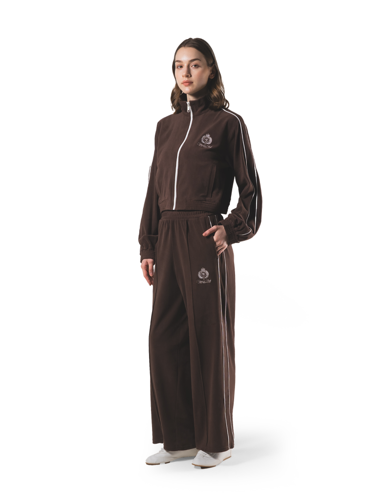 Velour Track Jacket - Brown