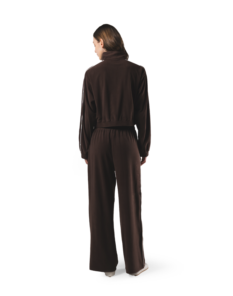 Velour Track Jacket - Brown