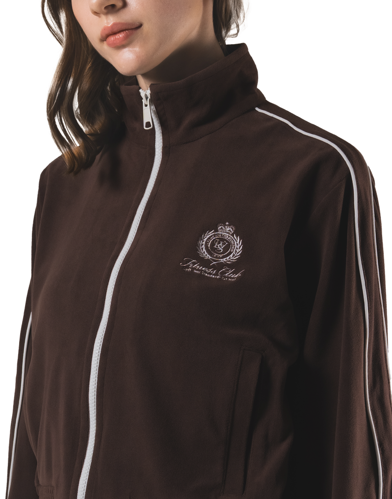 Velour Track Jacket - Brown