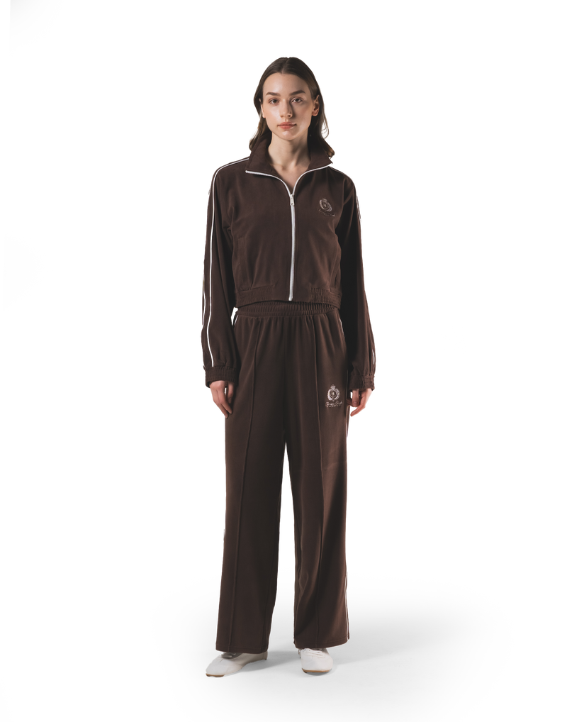 Velour Track Jacket - Brown