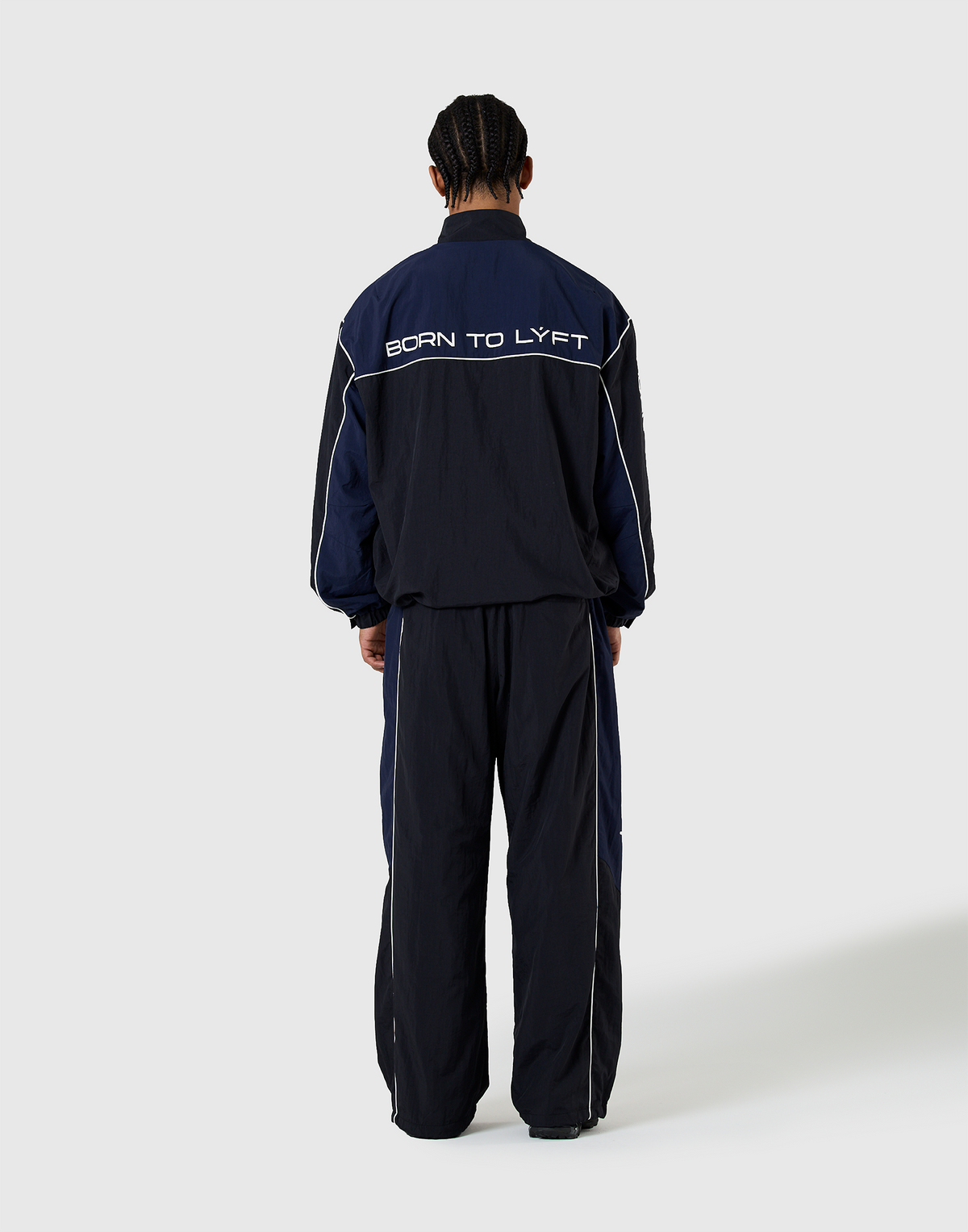 BORN TO LÝFT Racing Nylon Jacket - Navy
