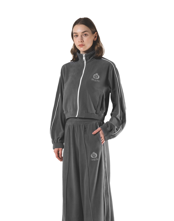 Velour Track Jacket - Grey