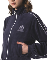 Velour Track Jacket - Navy