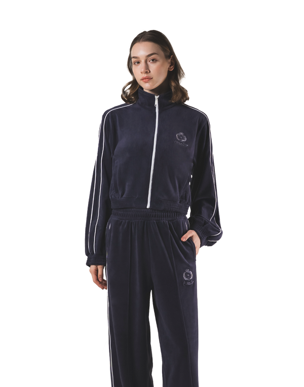 Velour Track Jacket - Navy