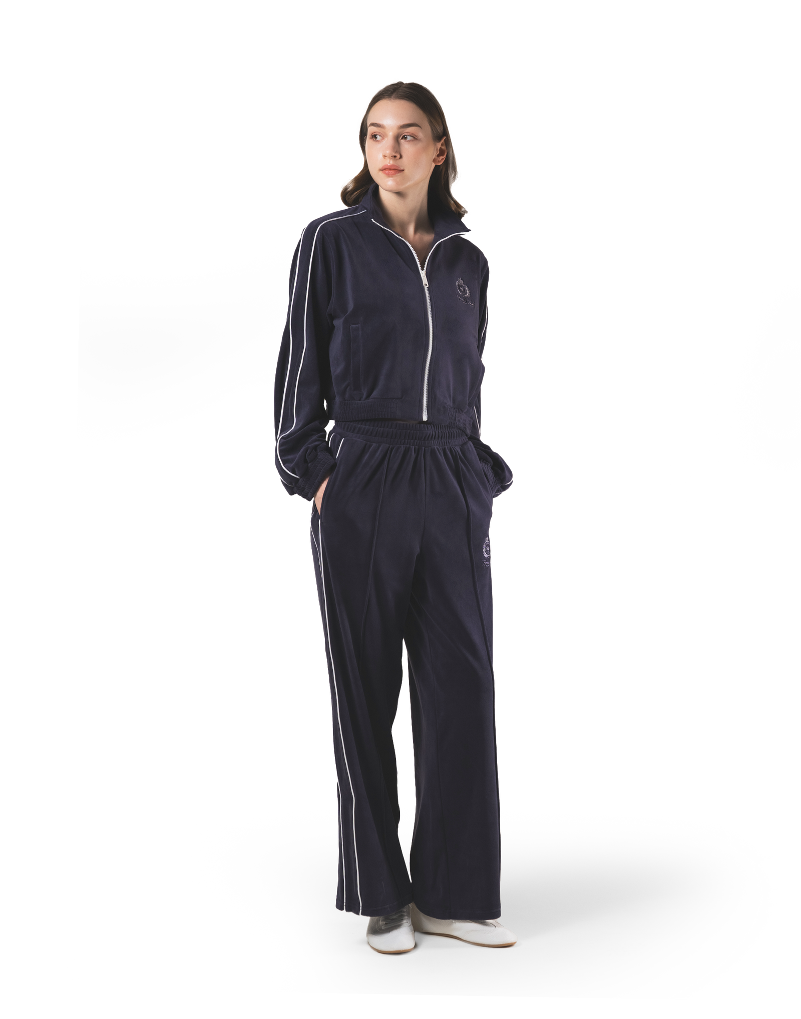 Velour Track Jacket - Navy – LÝFT