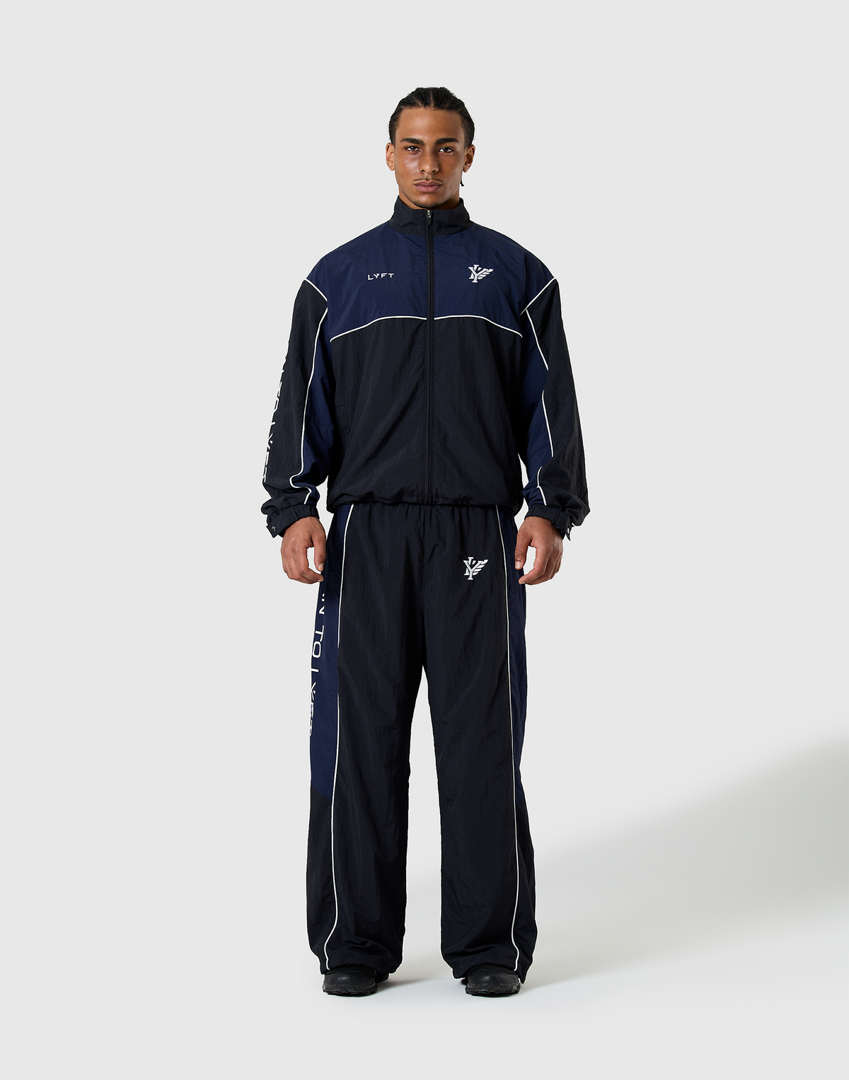 BORN TO LÝFT Racing Nylon Jacket - Navy