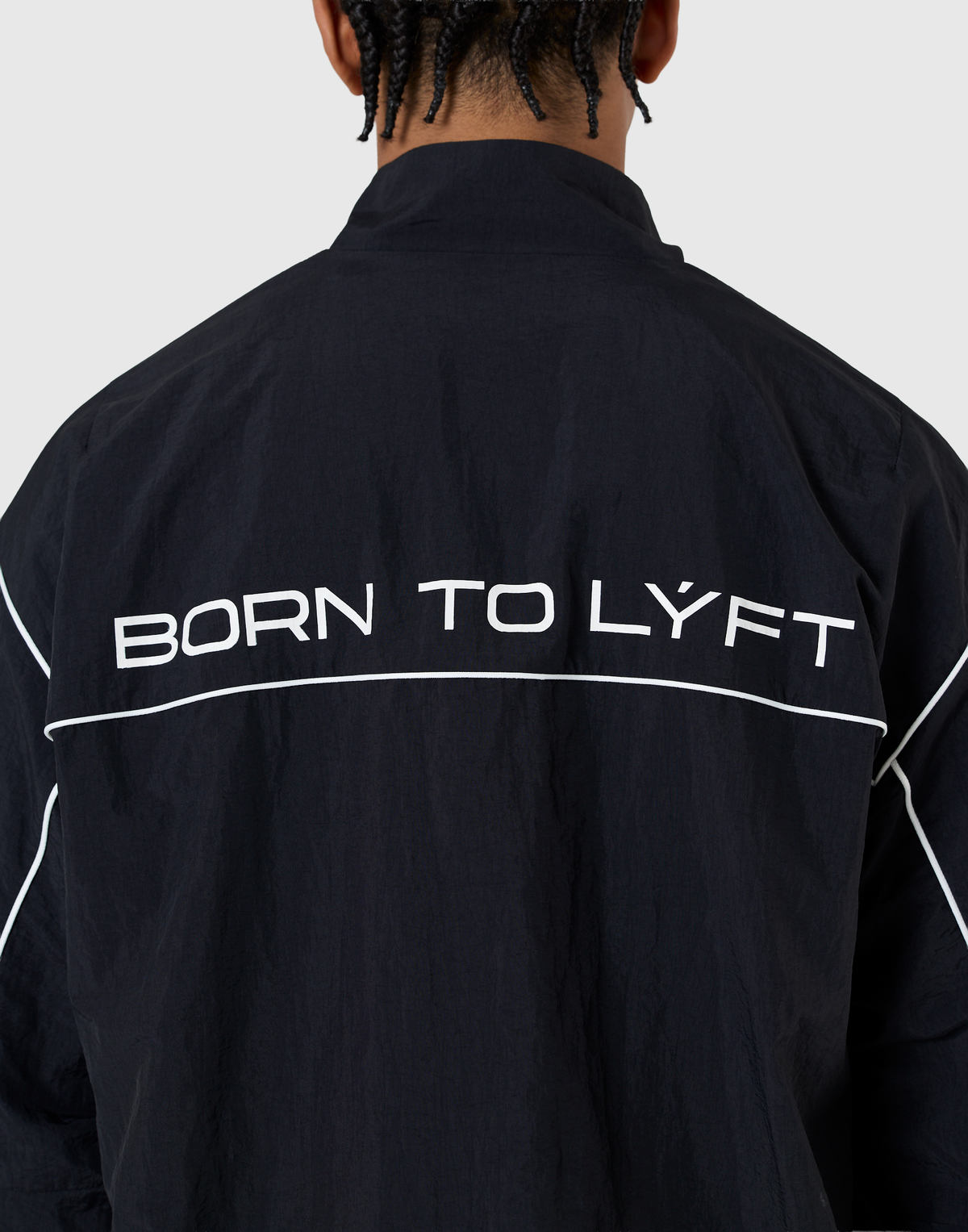 BORN TO LÝFT Racing Nylon Jacket - Black