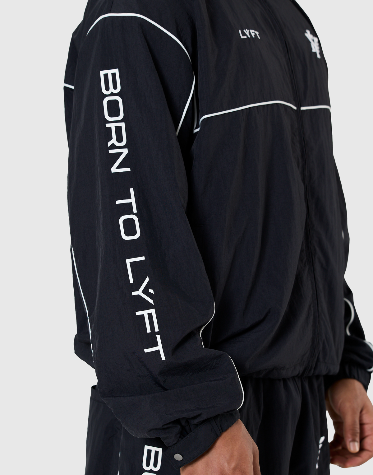 BORN TO LÝFT Racing Nylon Jacket - Black