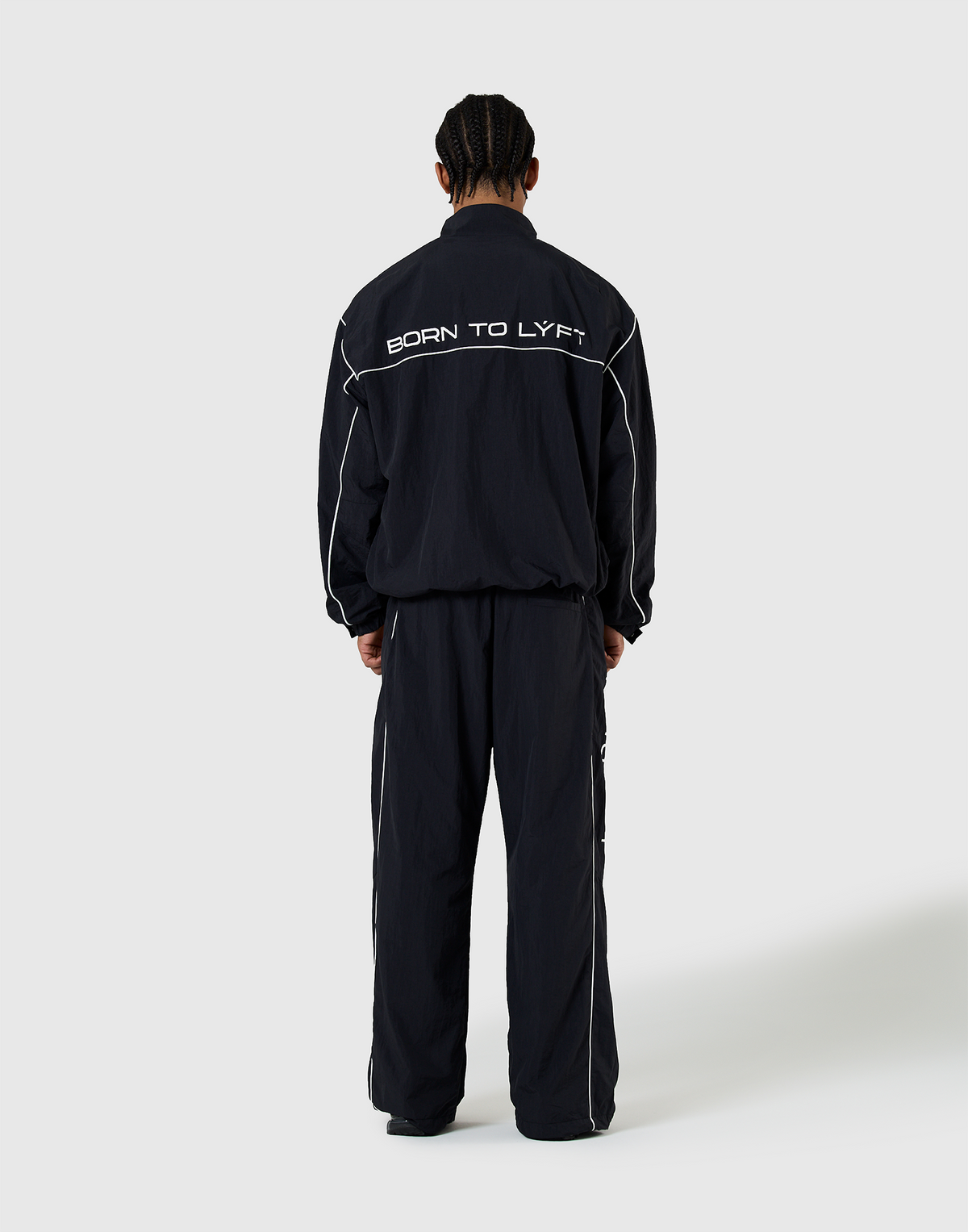 BORN TO LÝFT Racing Nylon Jacket - Black