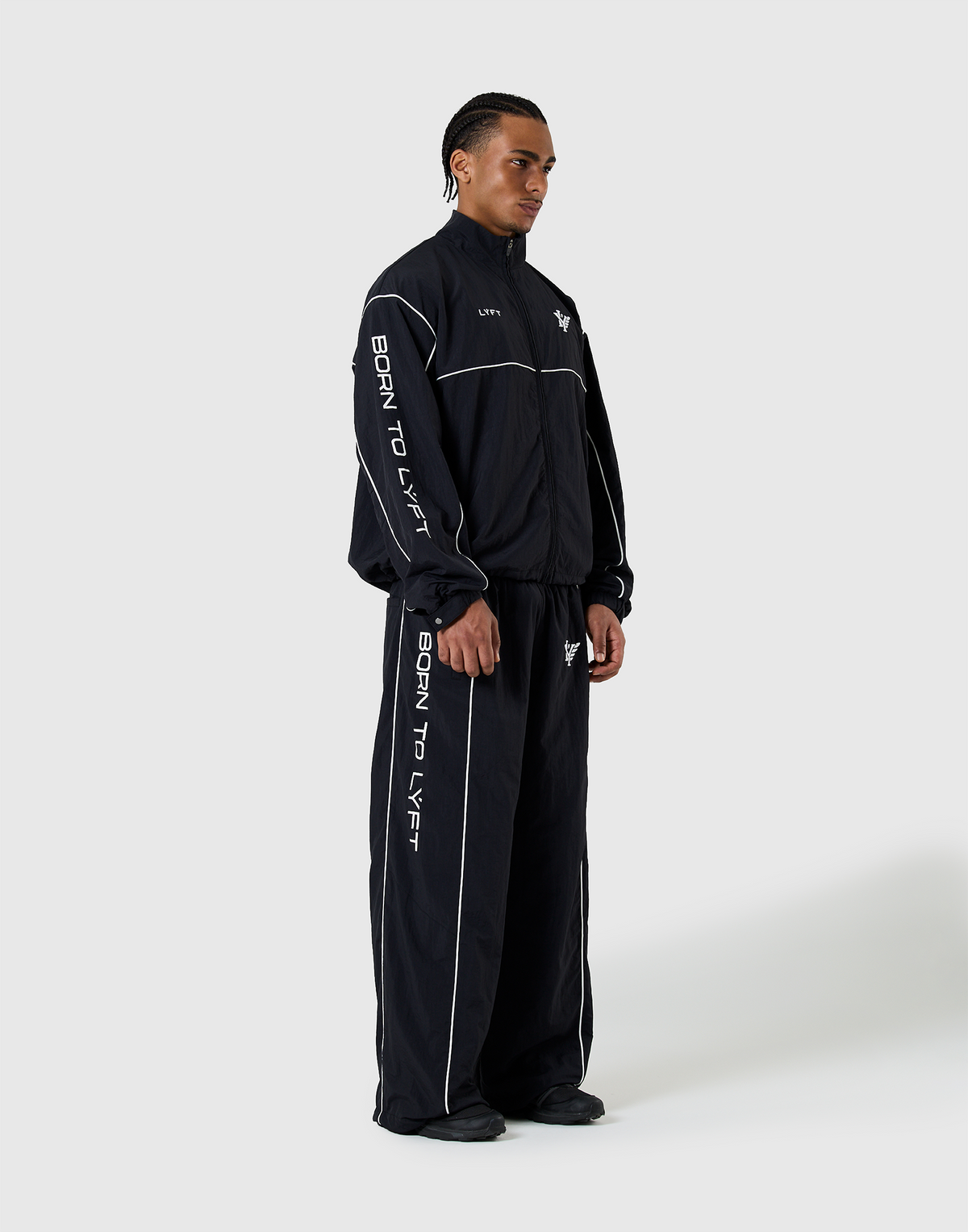 BORN TO LÝFT Racing Nylon Jacket - Black
