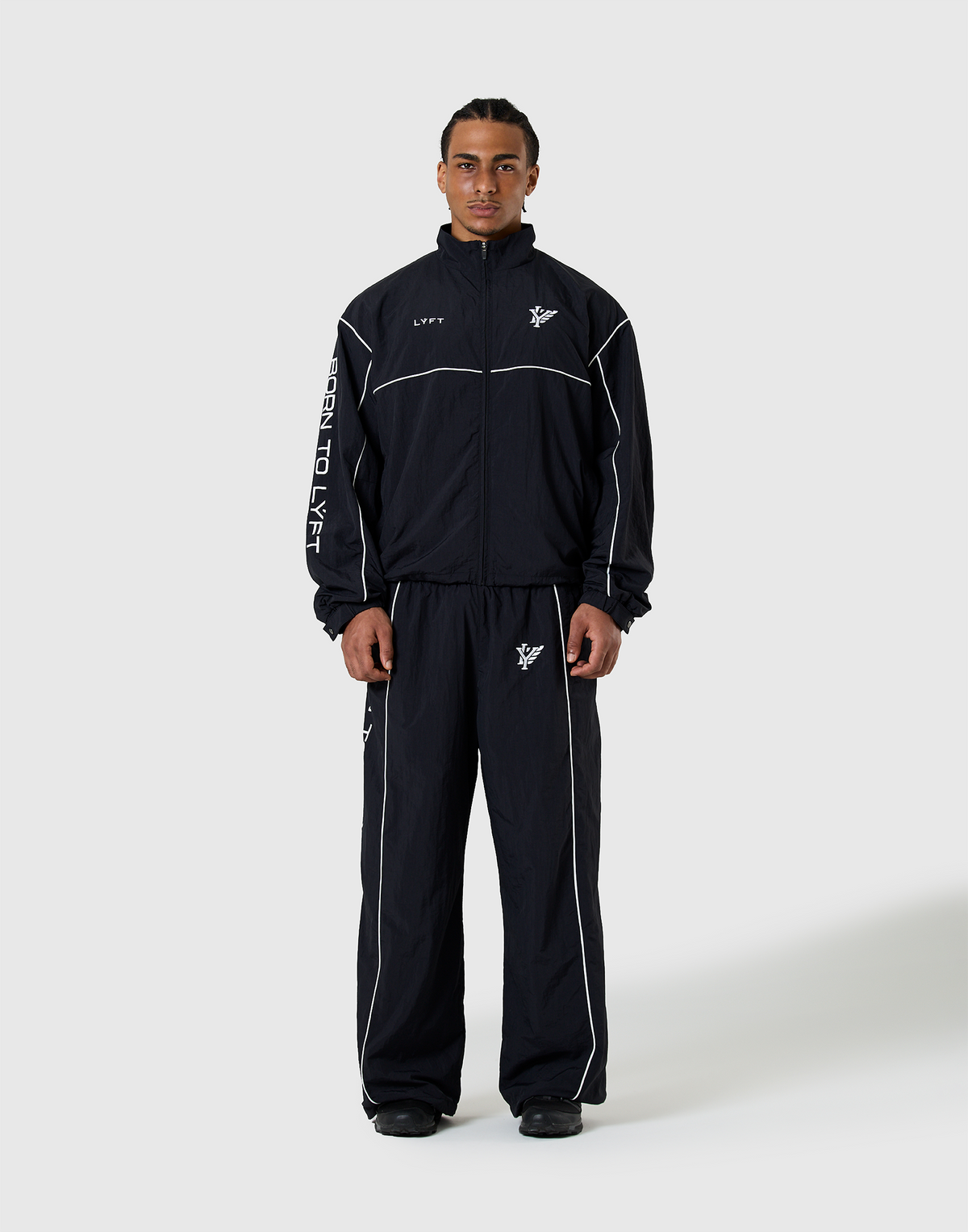 BORN TO LÝFT Racing Nylon Jacket - Black